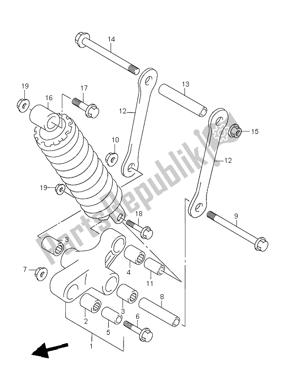 Todas las partes para Palanca De Amortiguación Trasera de Suzuki VL 1500 Intruder LC 2002