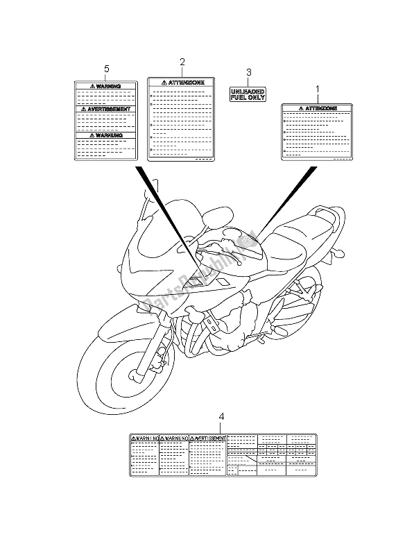 Tutte le parti per il Etichetta del Suzuki GSF 1250 Nassa Bandit 2009