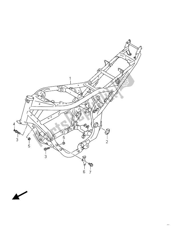 Tutte le parti per il Telaio (gsf650a) del Suzuki GSF 650 Sasa Bandit 2011