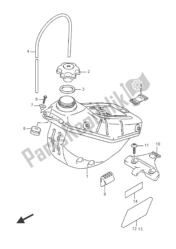 All parts for the Fuel Tank of the Suzuki RM Z 250 2016