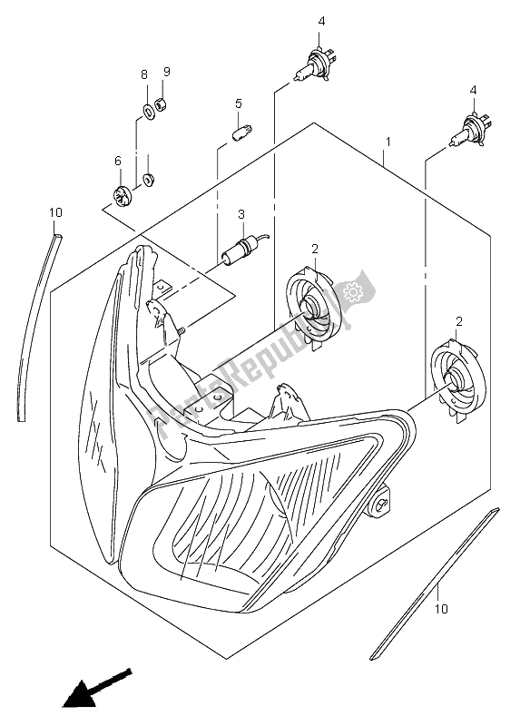 Toutes les pièces pour le Lampe Frontale (e19-p37) du Suzuki DL 1000 V Strom 2005