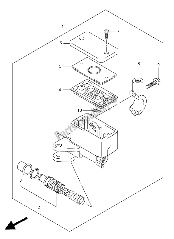 All parts for the Front Master Cylinder of the Suzuki DL 1000 V Strom 2004