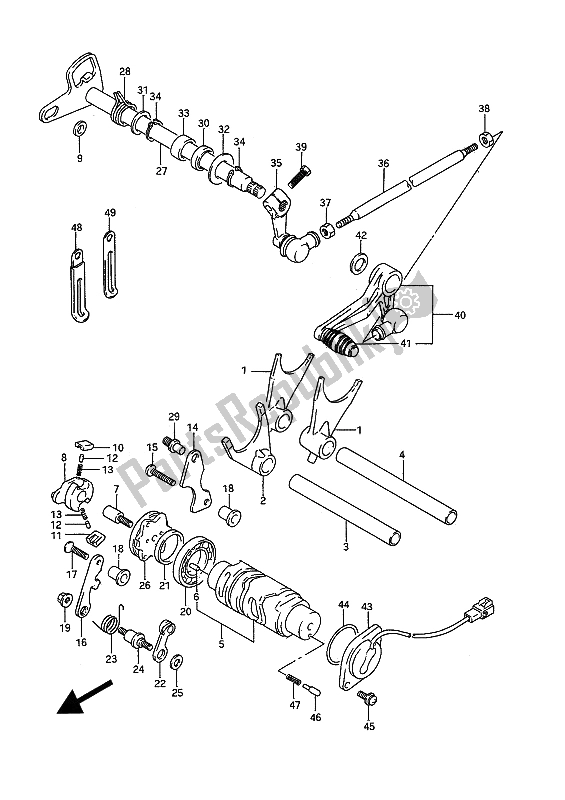 Toutes les pièces pour le Changement De Vitesse du Suzuki GSX R 750W 1994