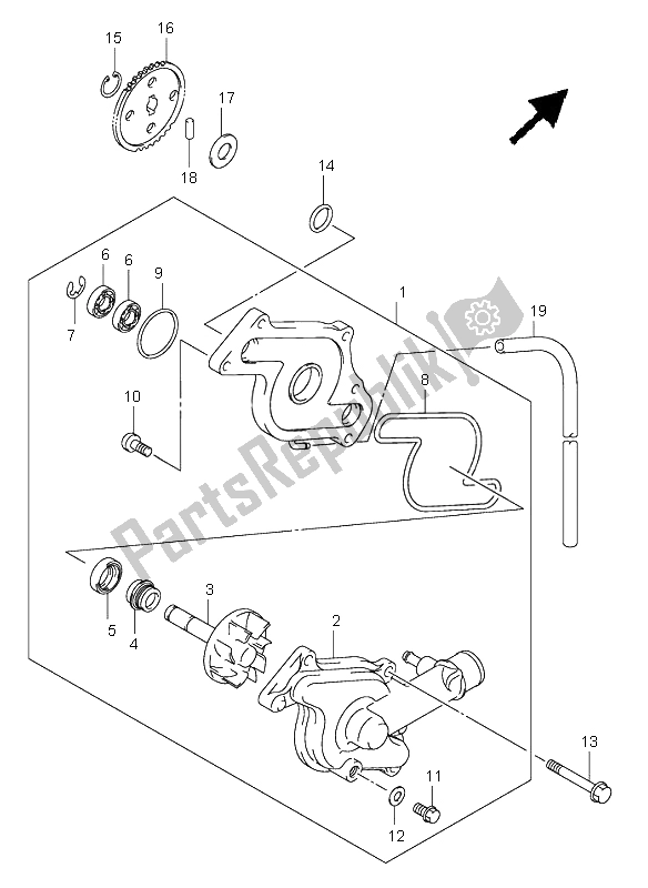 Todas las partes para Bomba De Agua de Suzuki SV 650 NS 2004