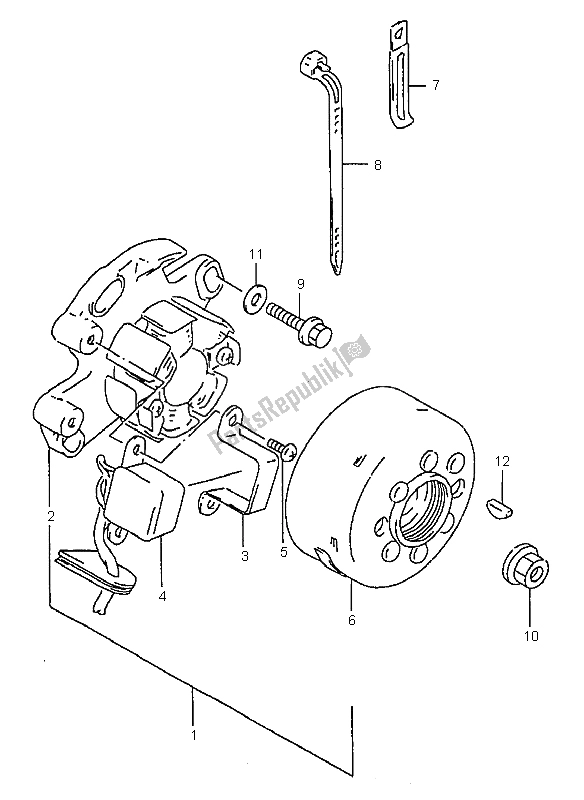 Tutte le parti per il Magnete del Suzuki RM 250 1999