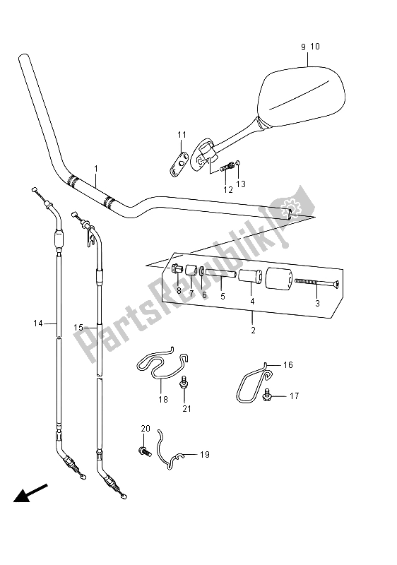 All parts for the Handlebar of the Suzuki GSF 1250 SA Bandit 2015