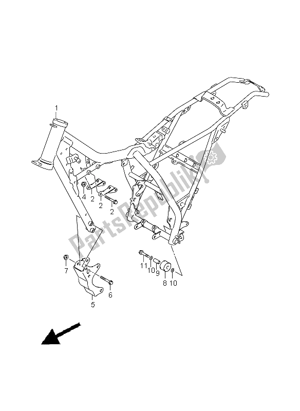 All parts for the Frame of the Suzuki RV 125 Vanvan 2008