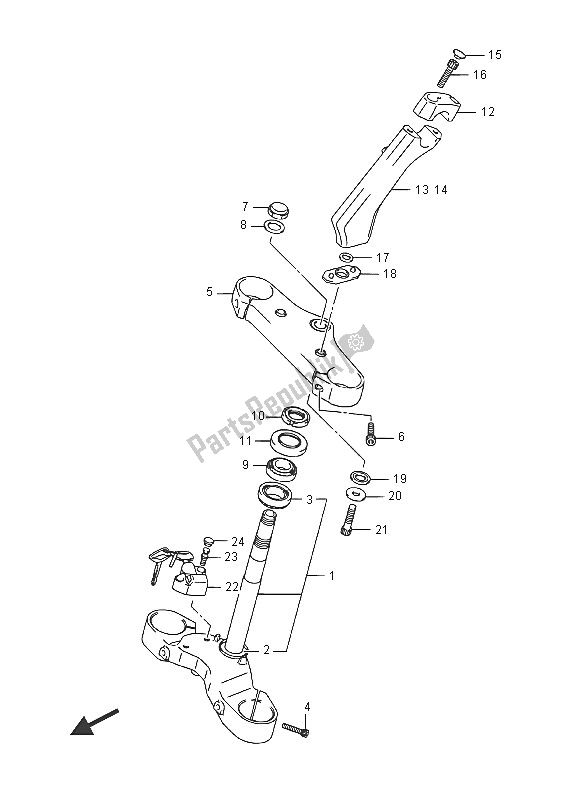 All parts for the Steering Stem (vzr1800bzuf E19) of the Suzuki VZR 1800 BZ M Intruder 2016