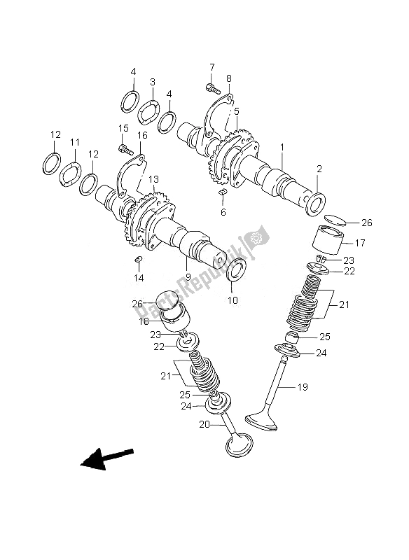 Toutes les pièces pour le Arbre à Cames Et Soupape du Suzuki GS 500 EF 2007