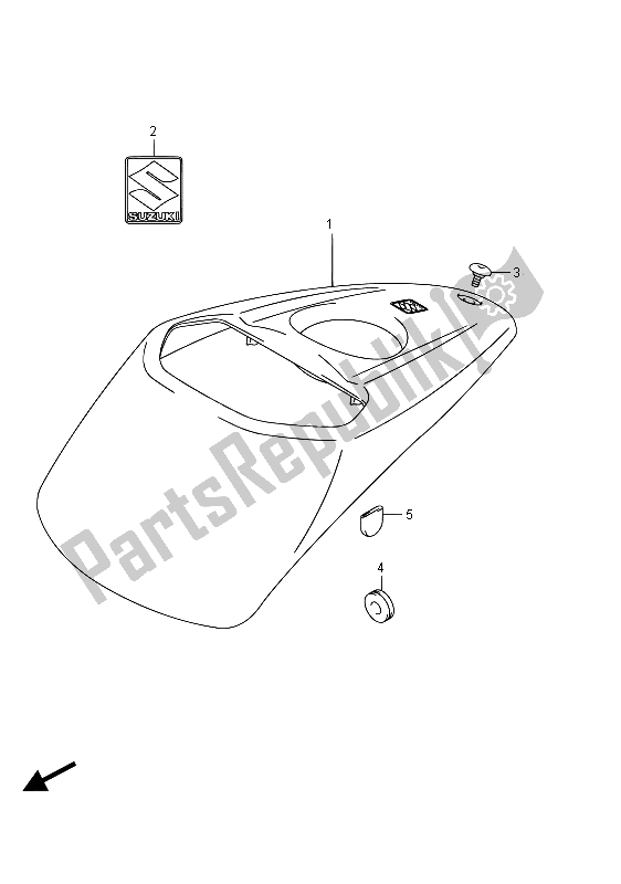 Todas las partes para Tapa Delantera Del Tanque De Combustible (vzr1800uf E19) de Suzuki VZR 1800 BZ M Intruder 2015