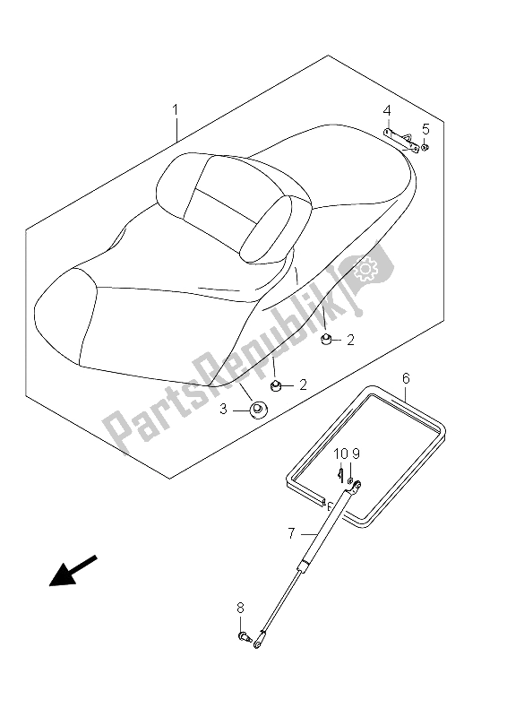 All parts for the Seat (an650a E19) of the Suzuki AN 650A Burgman Executive 2012