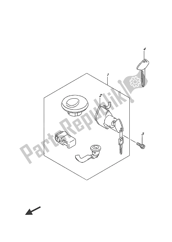Todas las partes para Conjunto De Cerradura de Suzuki VL 1500 BT Intruder 2016