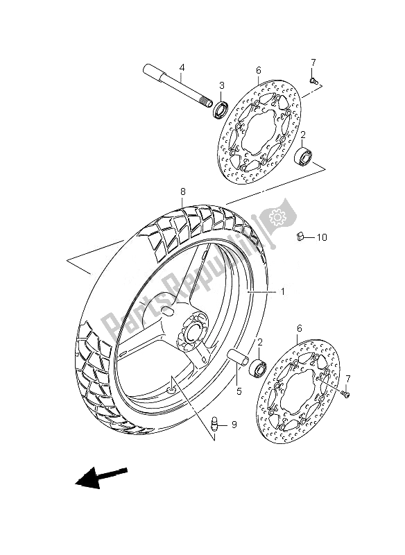 Tutte le parti per il Ruota Anteriore (dl650-ue) del Suzuki DL 650A V Strom 2010