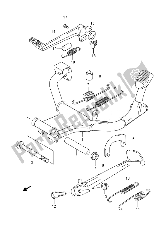 All parts for the Stand of the Suzuki GSF 1250 SA Bandit 2014