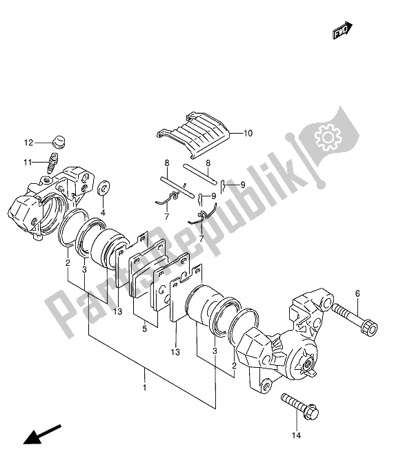 Todas las partes para Pinza Trasera de Suzuki GSX 600 FUU2 1994