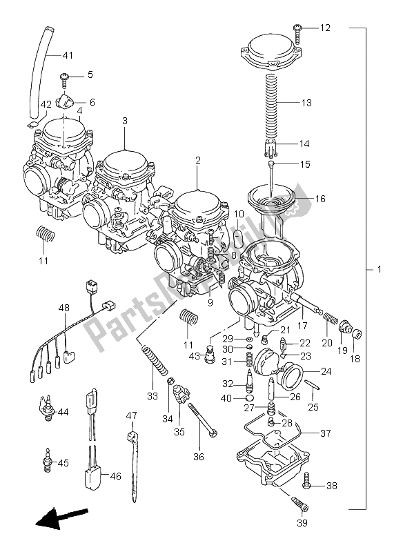 All parts for the Carburetor of the Suzuki GSF 600 NS Bandit 1999