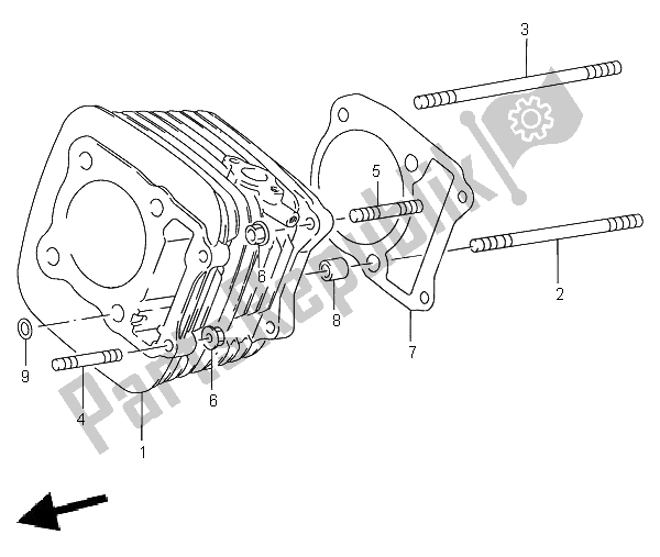 Tutte le parti per il Cilindro del Suzuki LT F 300F Kingquad 4X4 2000