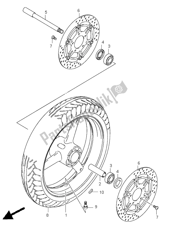 Todas las partes para Rueda Delantera de Suzuki SV 650 NS 2006