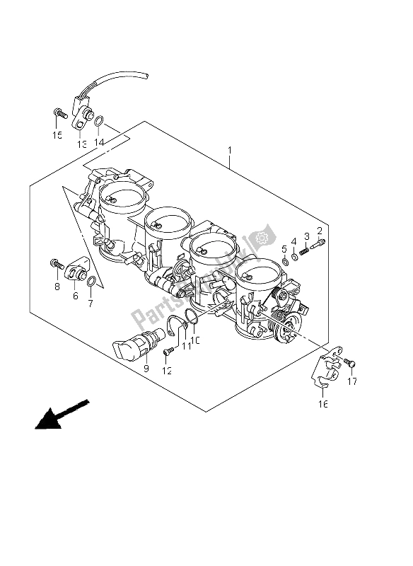 All parts for the Throttle Body (gsx1300r E51) of the Suzuki GSX 1300R Hayabusa 2011