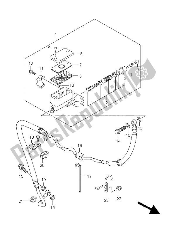 All parts for the Clutch Master Cylinder (gsf650s-sa-su-sua) of the Suzuki GSF 650 Nsnasa Bandit 2009