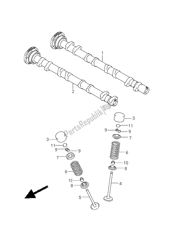 All parts for the Camshaft & Valve of the Suzuki GSX 1300R Hayabusa 2011