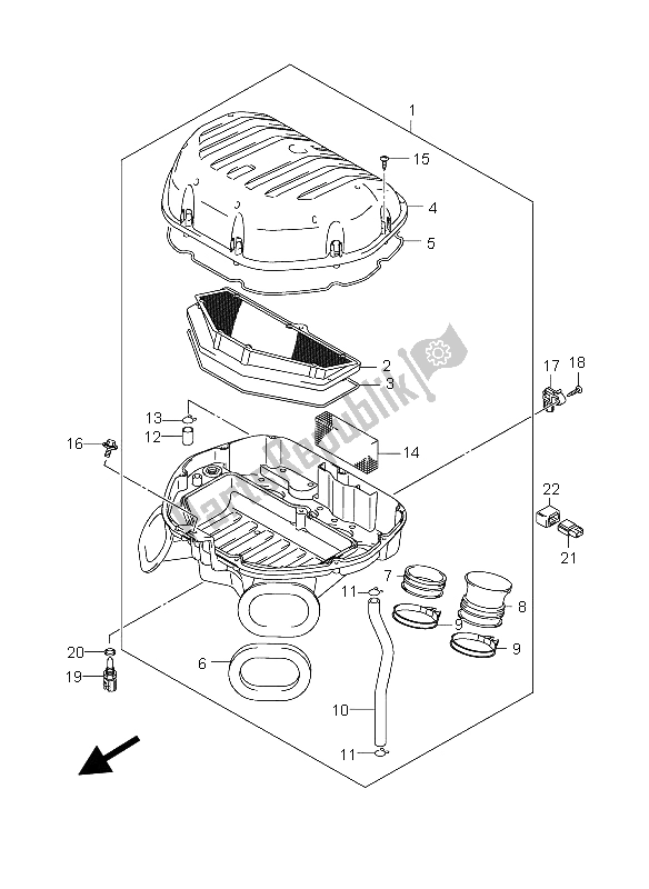 Todas as partes de Filtro De Ar do Suzuki GSX R 750 2004