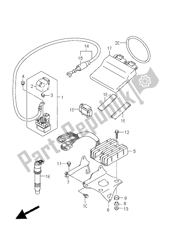 Tutte le parti per il Elettrico (gsx650fa E21) del Suzuki GSX 650 FA 2011