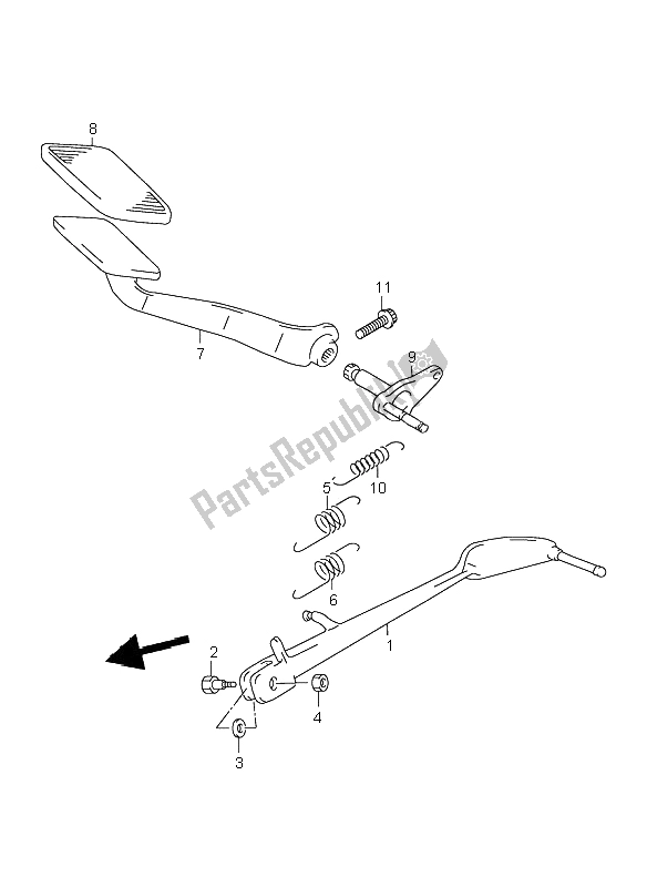 All parts for the Stand of the Suzuki VL 1500 Intruder LC 2000