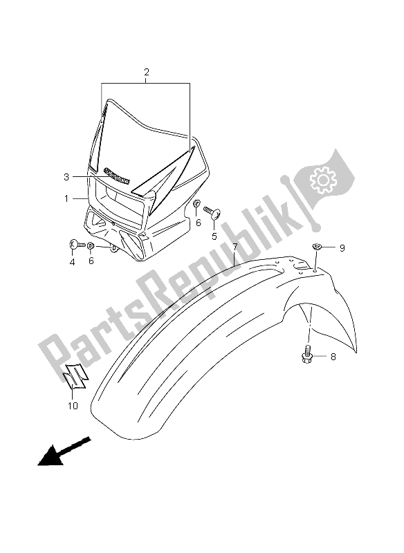 Toutes les pièces pour le Garde-boue Avant du Suzuki DR Z 400S 2009