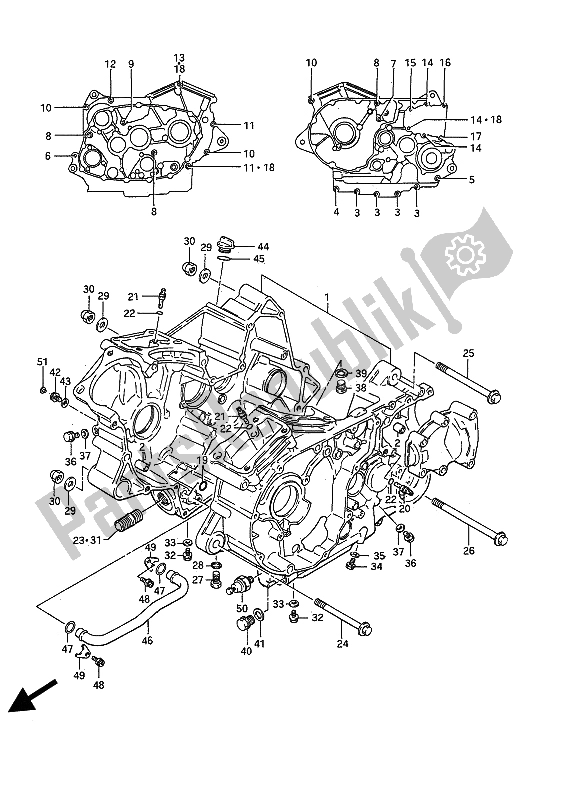 Toutes les pièces pour le Carter du Suzuki VS 750 FP Intruder 1988
