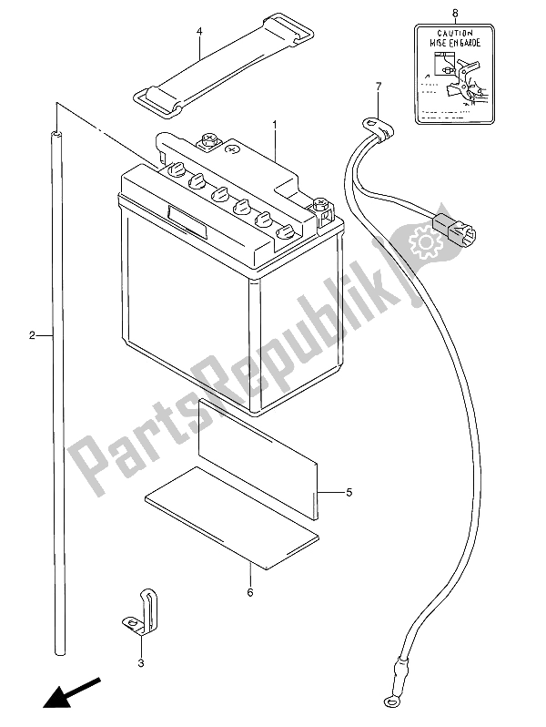 Tutte le parti per il Batteria (n. 103641, E22: N. 101929) del Suzuki GSX 600 FUU2 1992