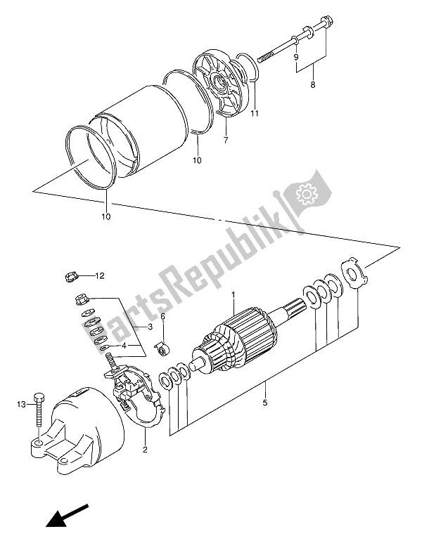 Tutte le parti per il Motore Di Avviamento del Suzuki GSX 600 FUU2 1993