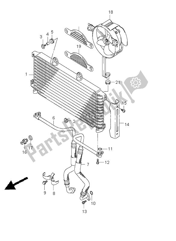 Tutte le parti per il Radiatore Dell'olio del Suzuki GSX 1400 2002