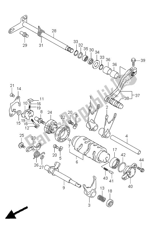 Todas las partes para Cambio De Marchas de Suzuki LT Z 400Z Quadsport 2012