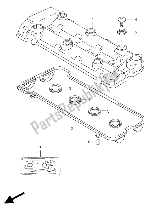 Tutte le parti per il Coperchio Della Testata del Suzuki GSX R 750 1998