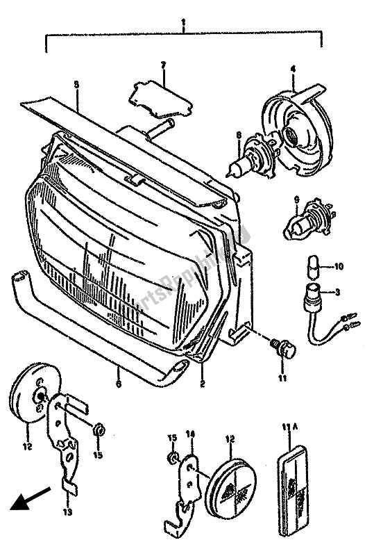 Todas las partes para Lámpara De Cabeza de Suzuki GSX 750F 1992