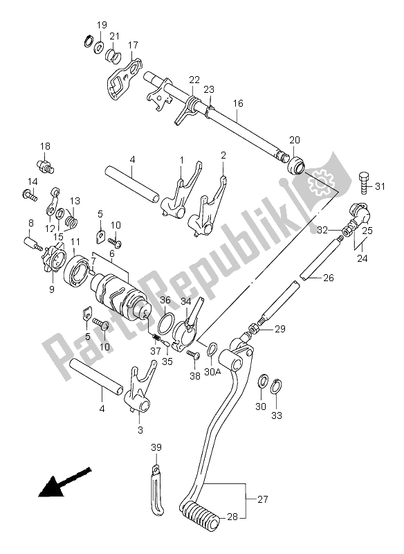 Toutes les pièces pour le Changement De Vitesse du Suzuki VZ 800 Marauder 2003