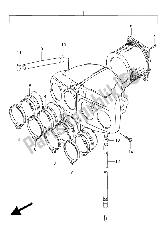 Alle onderdelen voor de Luchtfilter van de Suzuki GSX 600F 1997