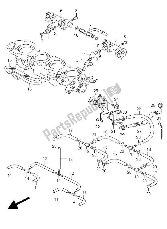 Toutes les pièces pour le Tuyau Et Joint De Corps De Papillon du Suzuki GSX R 1000 2009