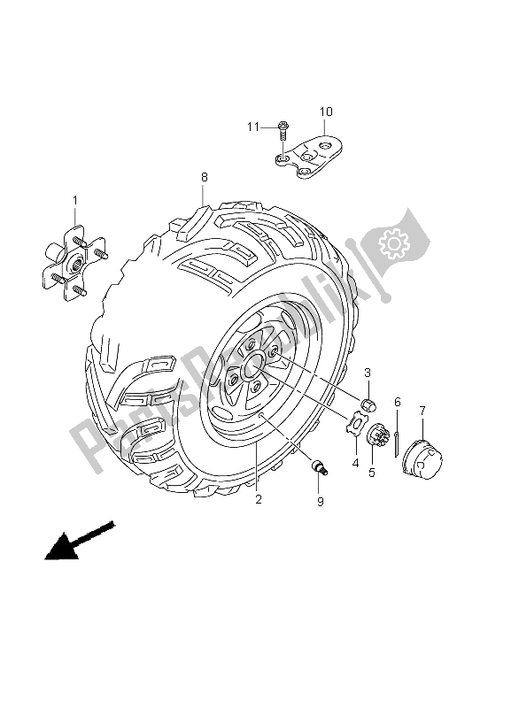 All parts for the Left Rear Wheel (lt-a750xpz P17) of the Suzuki LT A 750 XPZ Kingquad AXI 4X4 2012