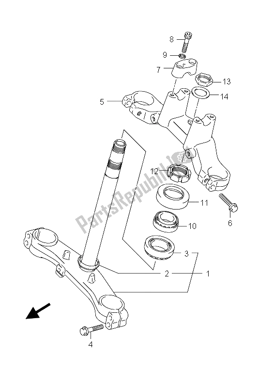 All parts for the Steering Stem of the Suzuki AN 650A Burgman Executive 2012