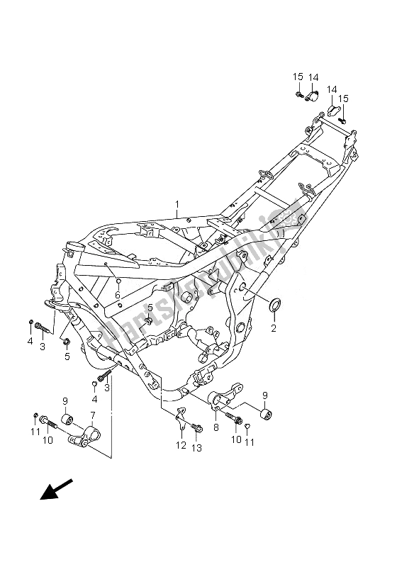 Tutte le parti per il Telaio del Suzuki GSX 1250 FA 2010