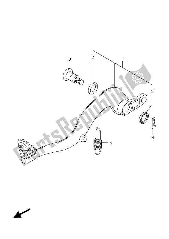 All parts for the Brake Pedal of the Suzuki RM Z 450 2015