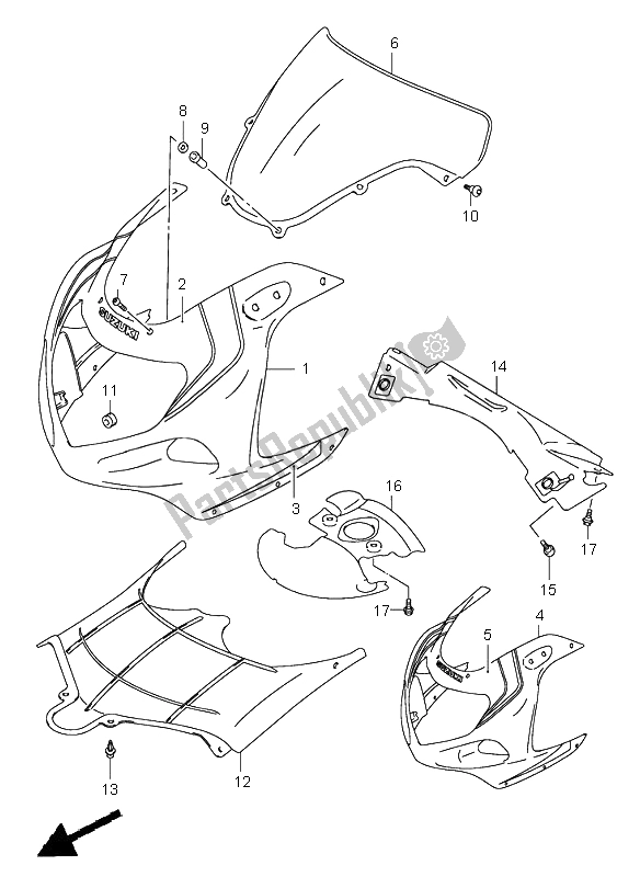 Todas las partes para Cuerpo De Capota de Suzuki GSX R 750 2000