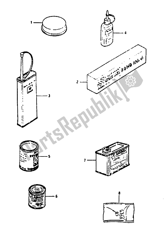 Todas las partes para Opcional de Suzuki RG 125 Abuaubu Gamma 1988