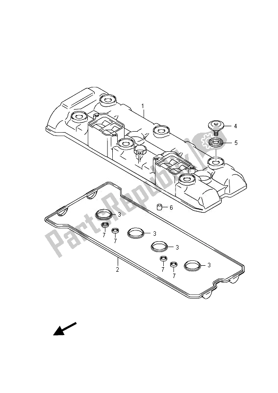 Alle onderdelen voor de Kleppendeksel van de Suzuki GSX R 1000 2014