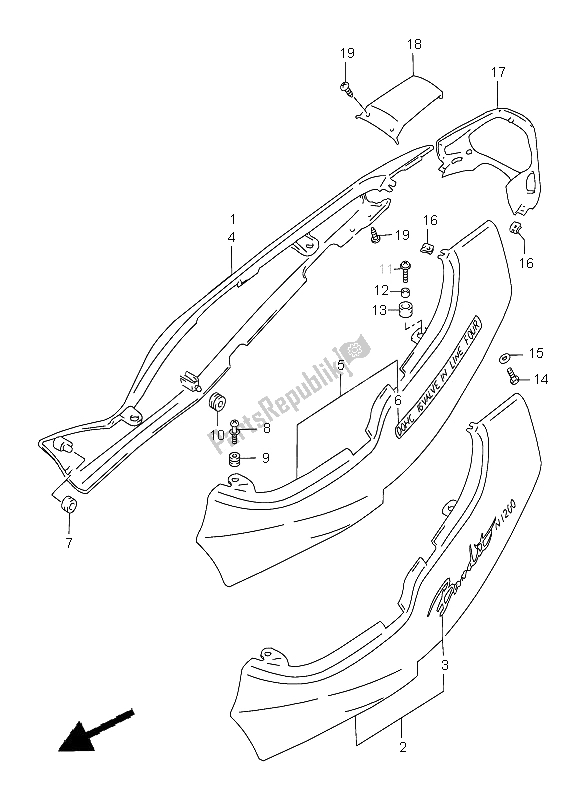 Todas as partes de Tampa Do Quadro (gsf1200-s) do Suzuki GSF 1200 Nssa Bandit 2000