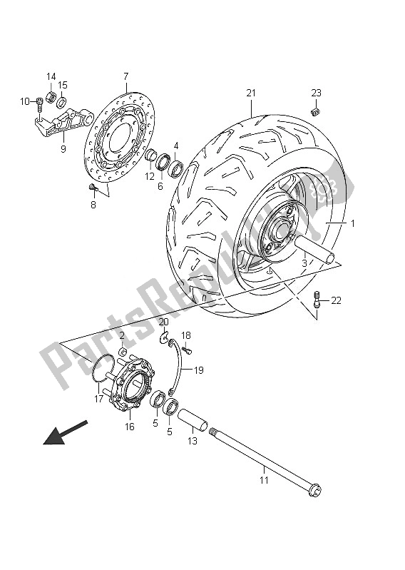 Todas las partes para Rueda Trasera (vlr1800uf E19) de Suzuki C 1800R VLR 1800 Intruder 2011