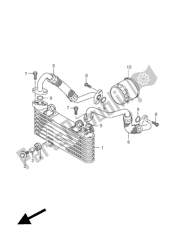 All parts for the Oil Cooler of the Suzuki GSX R 1000 2005