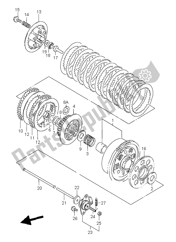 Tutte le parti per il Frizione del Suzuki GSX 600F 1995